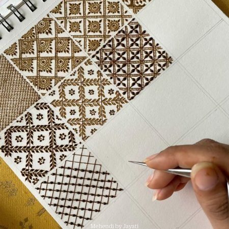 Mehendi practice - checks designs
